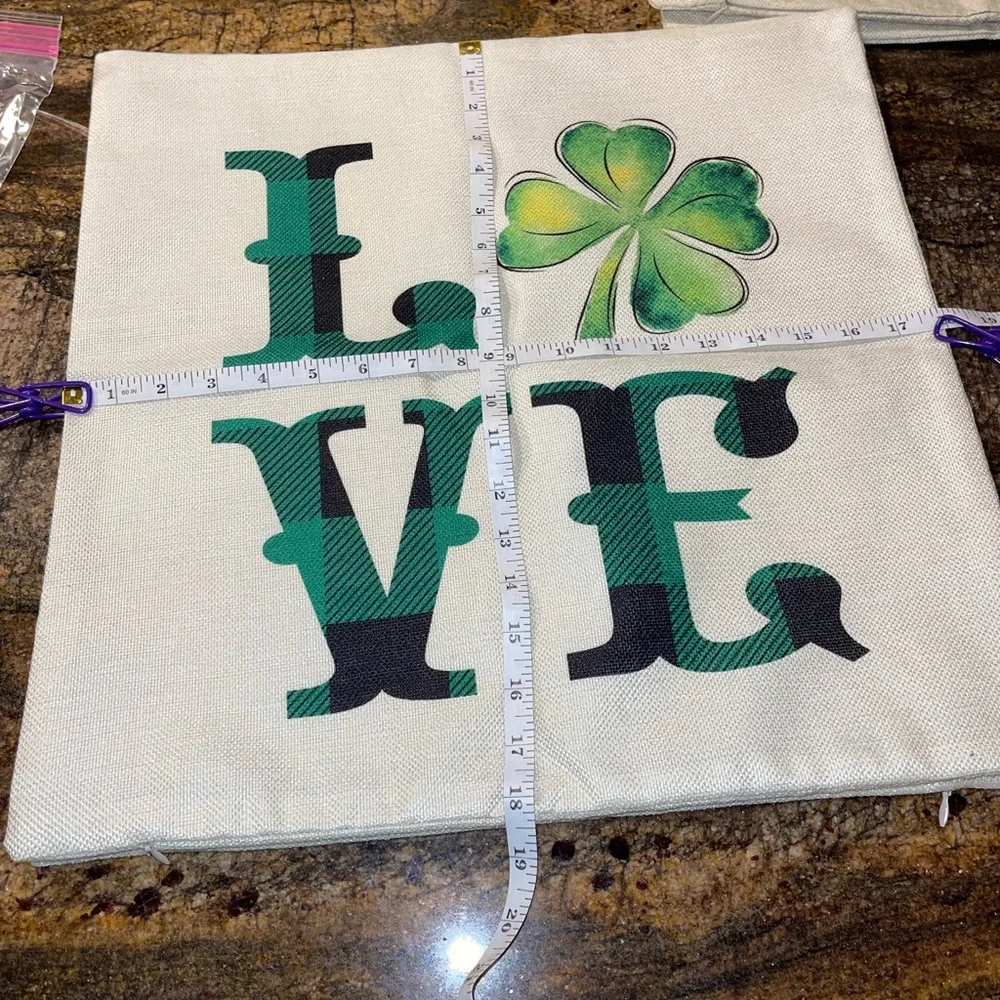 Bundle 6 pillow covers, 2 St. Patrick’s Day, 3 fall designs,  one‎ black/gray